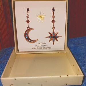 Celestial moon and star earrings
